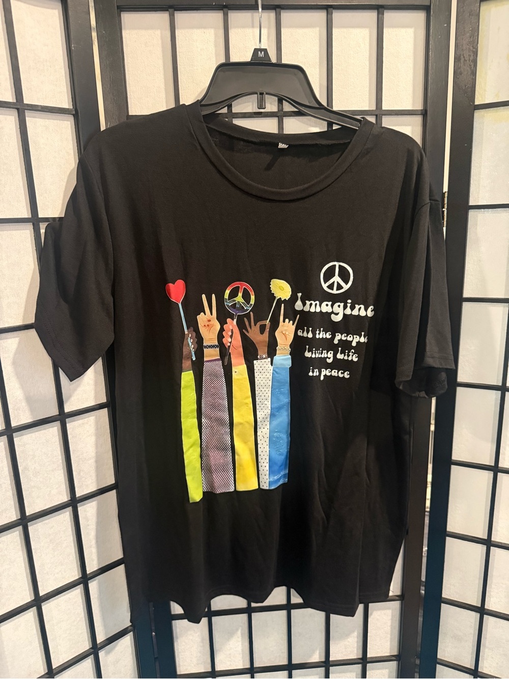 Imagine Peace Graphic Tee - Black - Unbranded